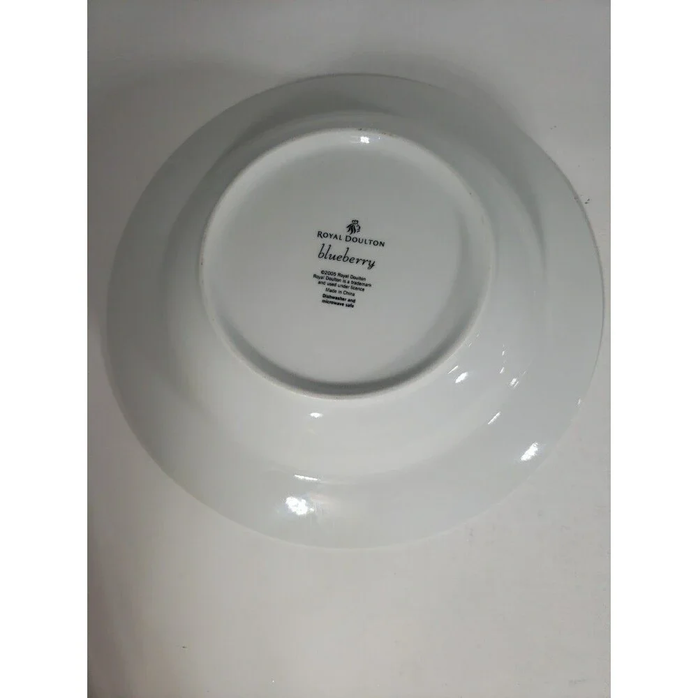 Royal Doulton LS 1030 Blueberry Yellow Rim Pasta Soup Bowl 8.25